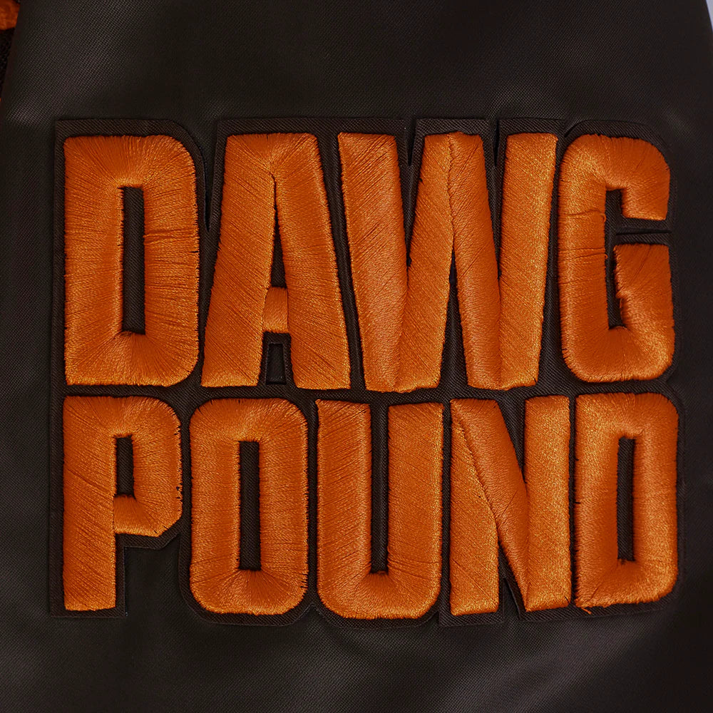 NFL CLEVELAND BROWNS MASHUP MEN'S RIB SATIN JACKET