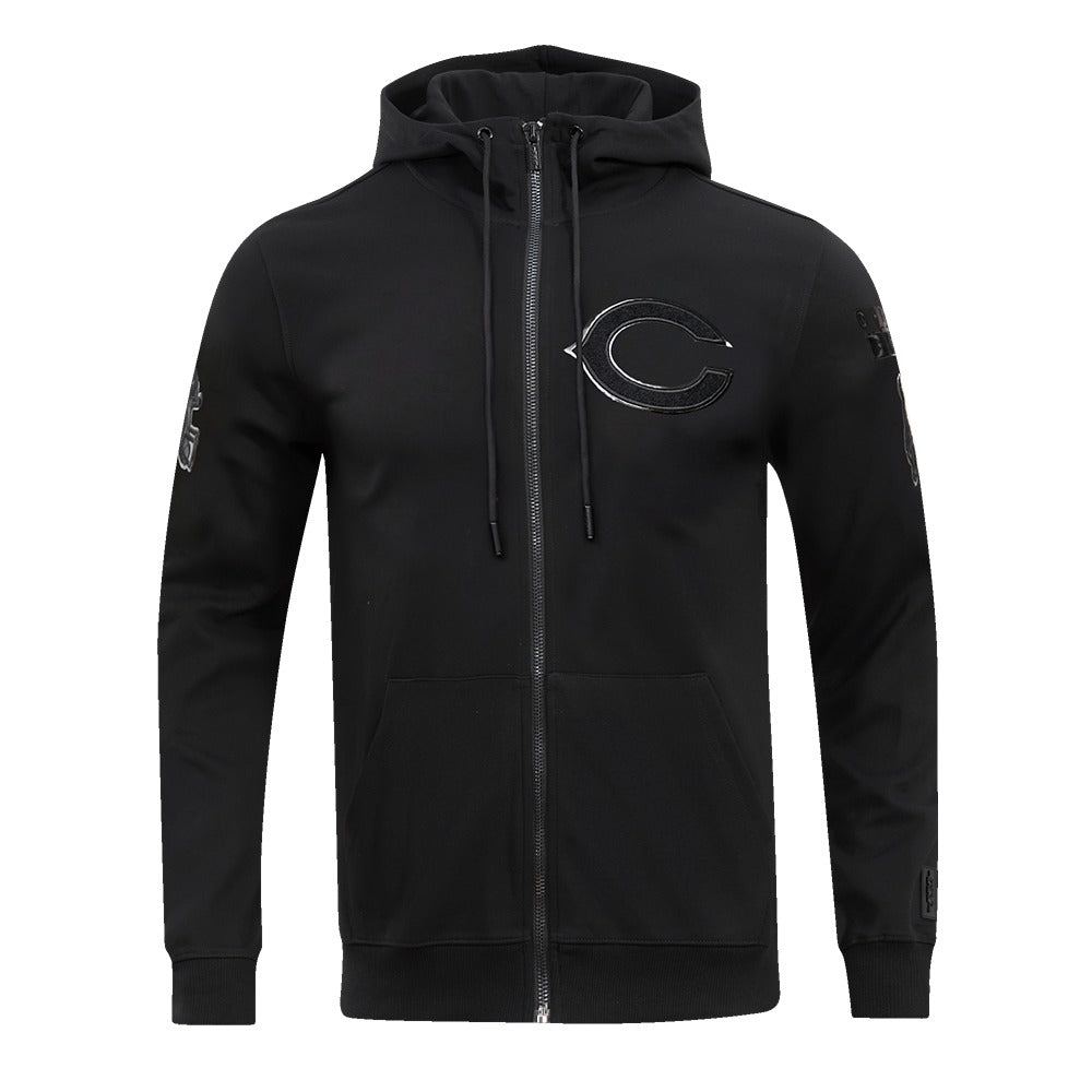 CHICAGO BEARS TRIPLE BLACK DK ZIP UP HOODIE
