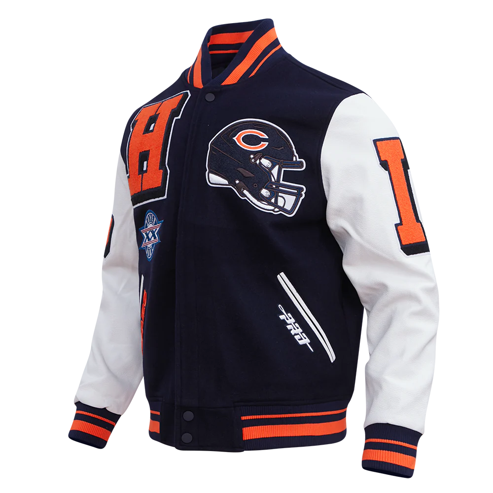NFL CHICAGO BEARS MASHUP MEN'S RIB WOOL VARSITY JACKET