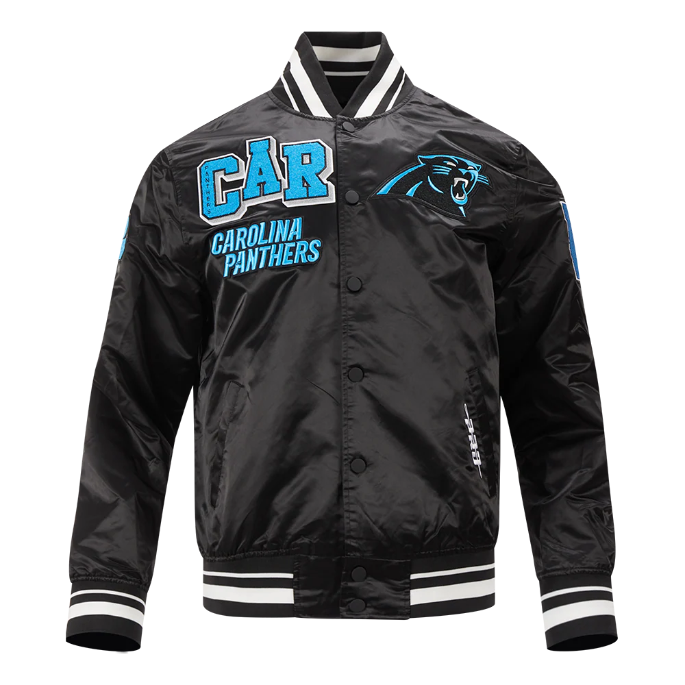 NFL CAROLINA PANTHERS MASHUP MEN'S RIB SATIN JACKET