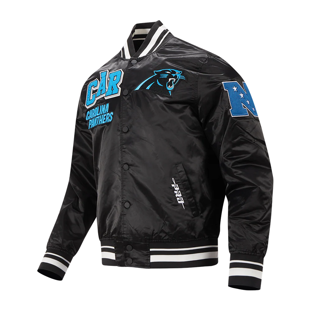 NFL CAROLINA PANTHERS MASHUP MEN'S RIB SATIN JACKET
