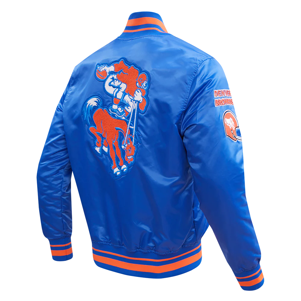 NFL DENVER BRONCOS RETRO CLASSIC MEN'S RIB SATIN JACKET