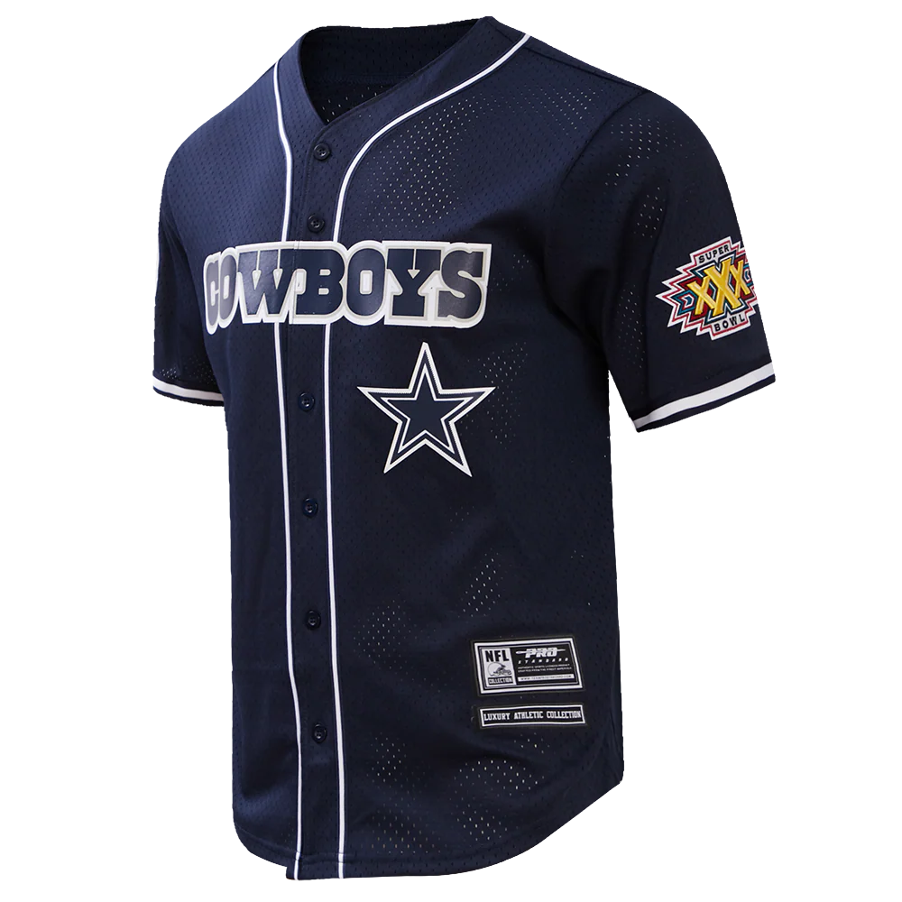 NFL DALLAS COWBOYS LOGO CLASSIC MEN'S MESH BUTTON DOWN JERSEY