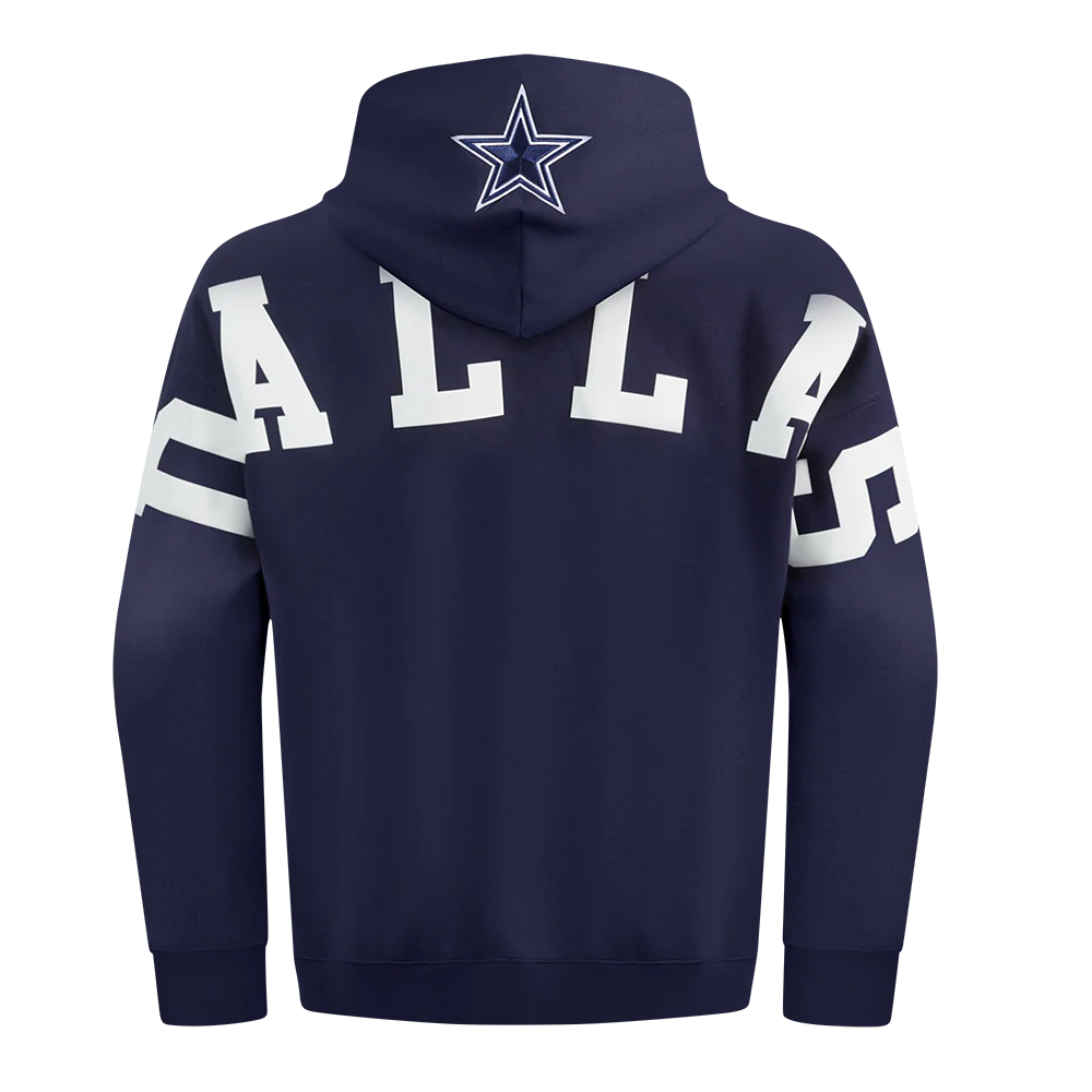 NFL DALLAS COWBOYS WINGSPAN MEN'S DROP SHOULDER FLEECE PULLOVER HOODIE
