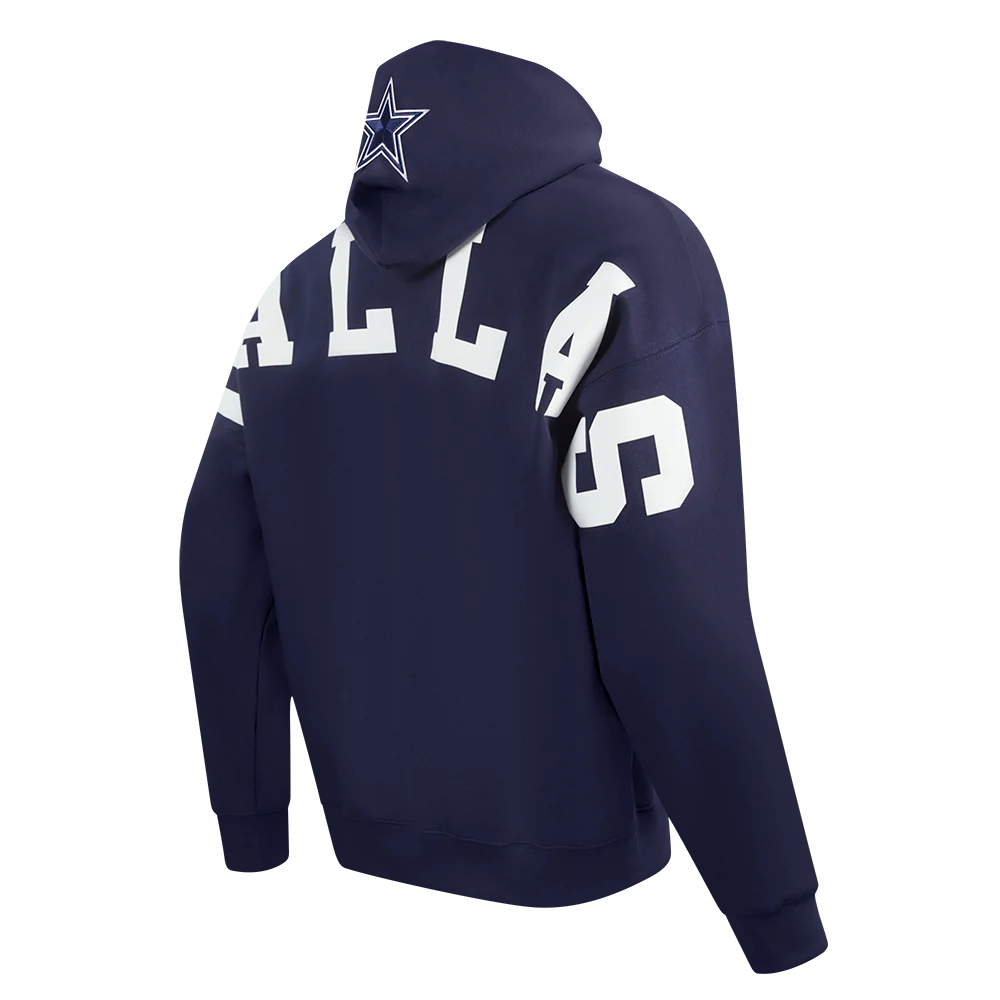NFL DALLAS COWBOYS WINGSPAN MEN'S DROP SHOULDER FLEECE PULLOVER HOODIE