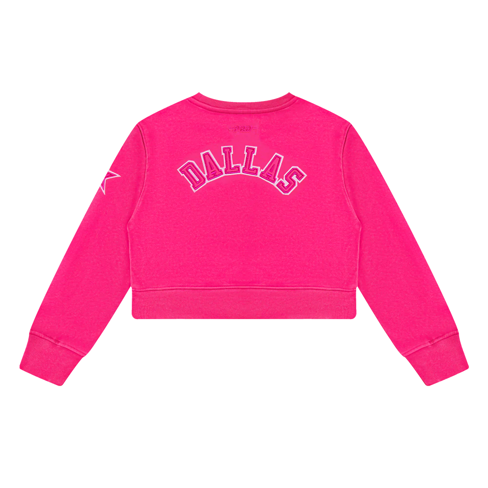 NFL DALLAS COWBOYS TRIPLE PINK BIG GIRLS FLEECE CREWNECK