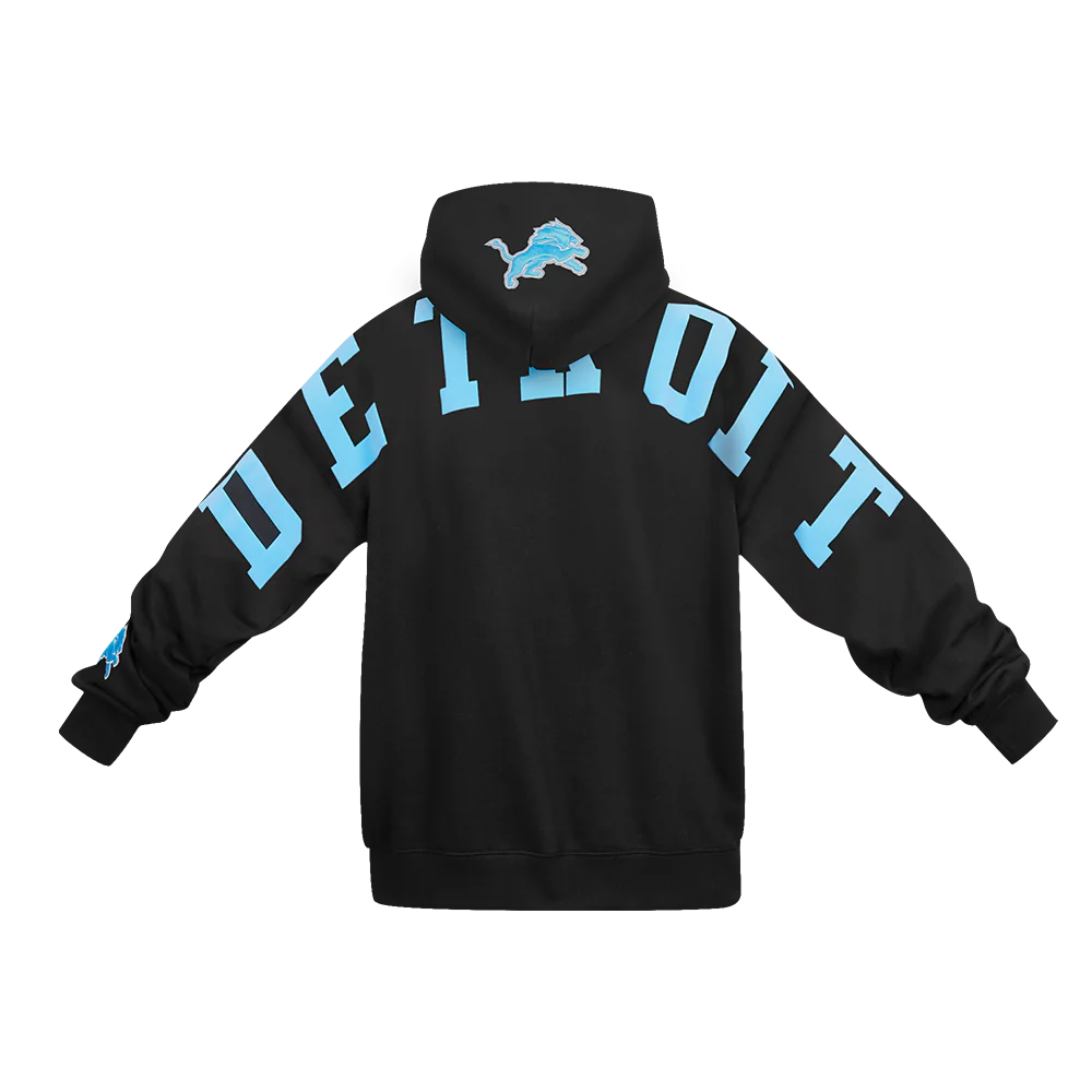 NFL DETROIT LIONS WINGSPAN MEN'S DROP SHOULDER FLEECE PULLOVER HOODIE