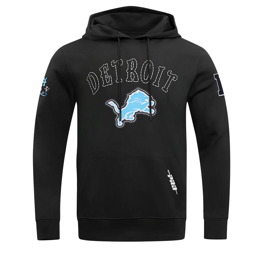 NFL DETROIT LIONS REBEL ATHLETICS MEN'S FLC PO HOODIE
