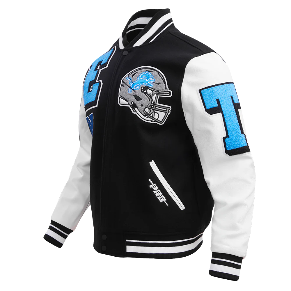NFL DETROIT LIONS MASHUP MEN'S RIB WOOL VARSITY JACKET