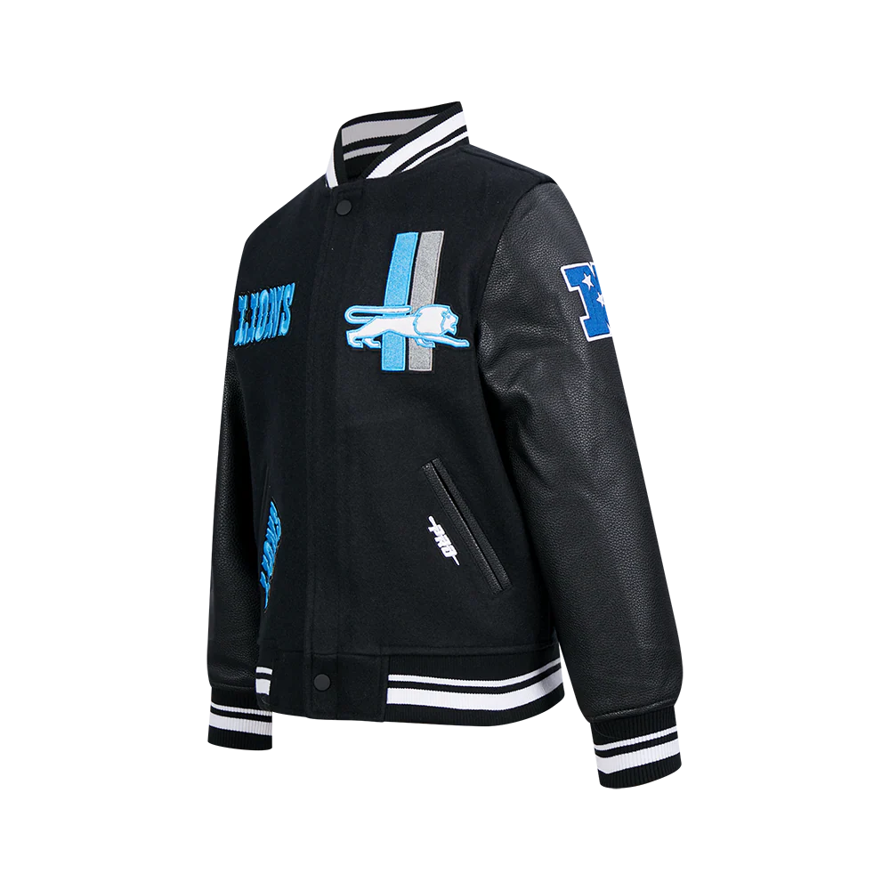 NFL DETROIT LIONS RETRO CLASSIC BIG BOYS RIB WOOL VARSITY JACKET
