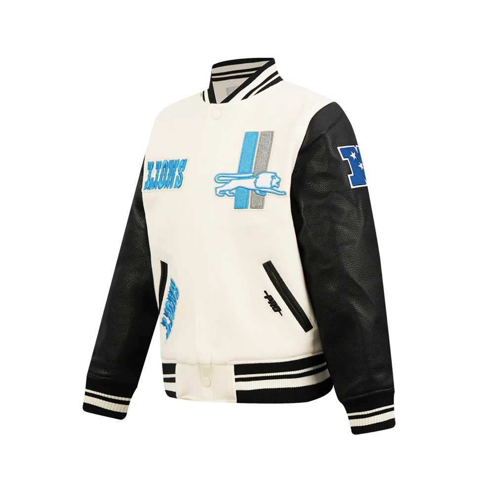 NFL DETROIT LIONS RETRO CLASSIC BIG BOYS RIB WOOL VARSITY JACKET