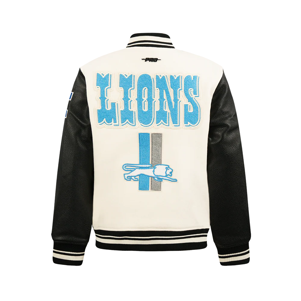 NFL DETROIT LIONS RETRO CLASSIC BIG BOYS RIB WOOL VARSITY JACKET