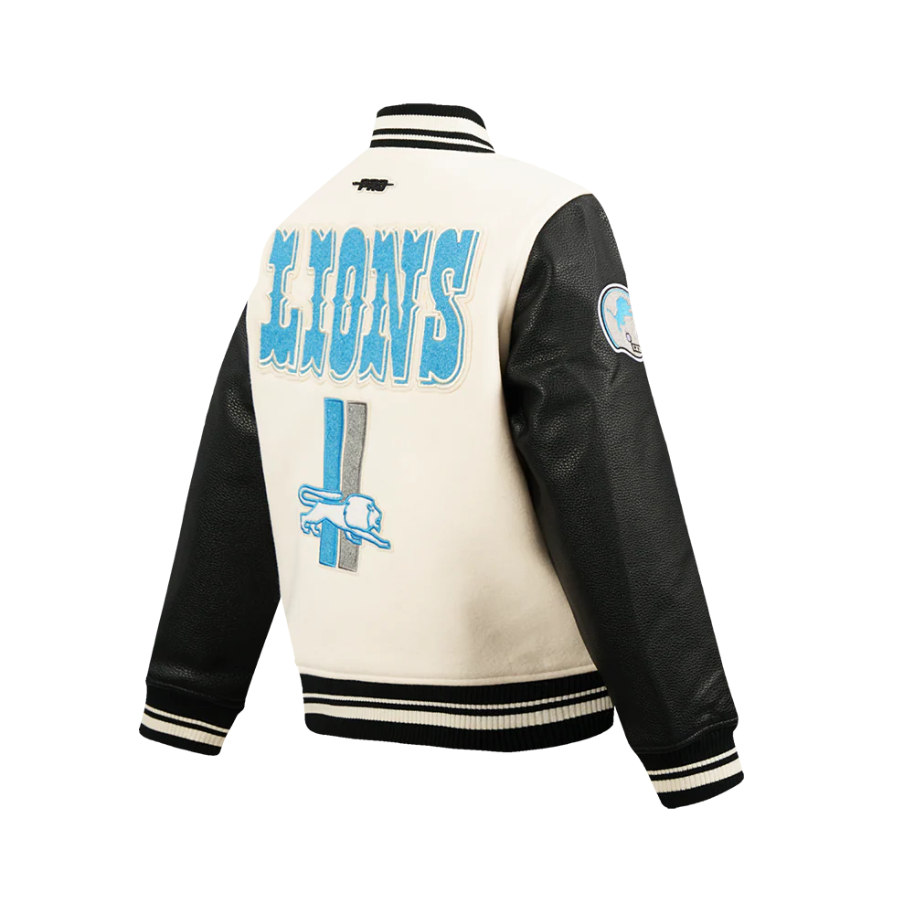 NFL DETROIT LIONS RETRO CLASSIC BIG BOYS RIB WOOL VARSITY JACKET