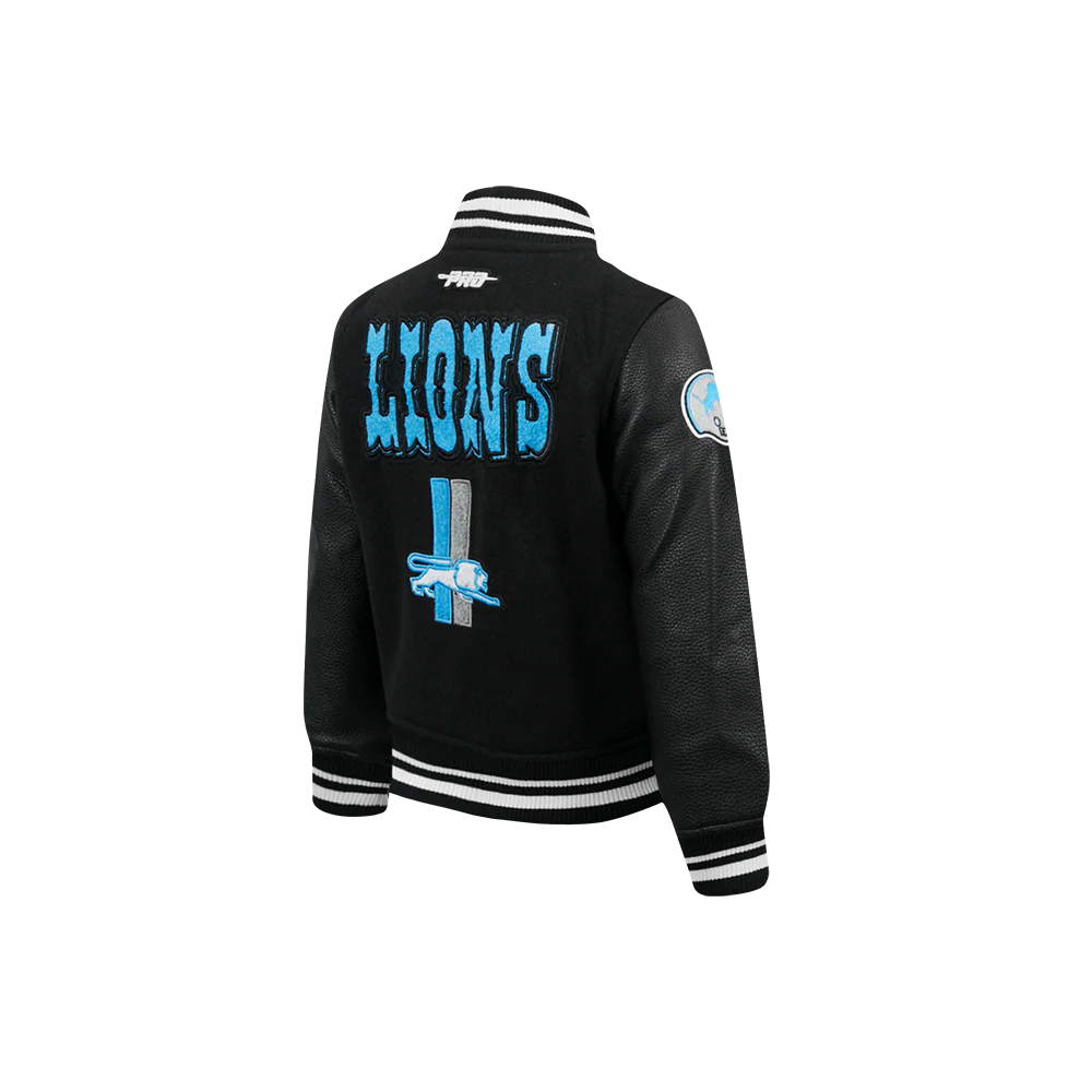 NFL DETROIT LIONS RETRO CLASSIC TODDLER BOYS RIB WOOL VARSITY JACKET