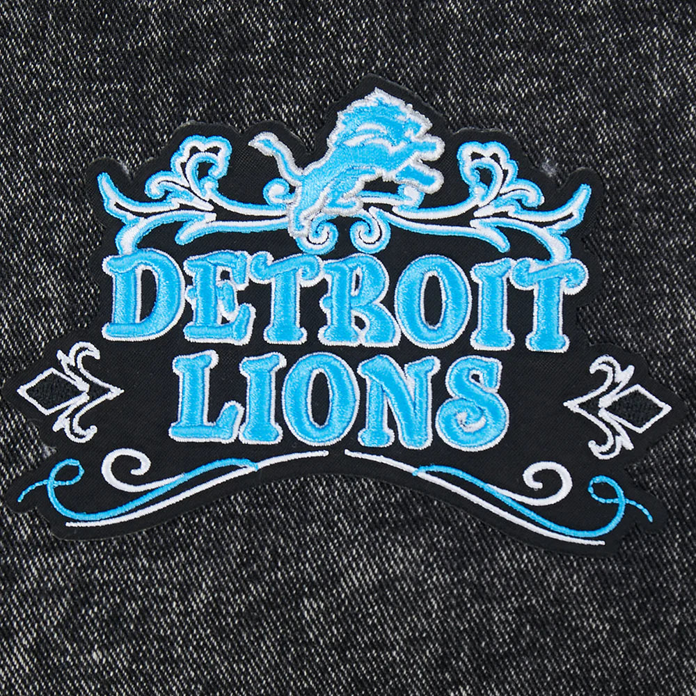 NFL DETROIT LIONS REBEL ATHLETICS WOMEN'S DENIM JACKET