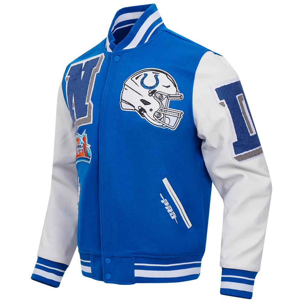 NFL INDIANAPOLIS COLTS MASHUP RIB WOOL MEN'S VARSITY JACKET