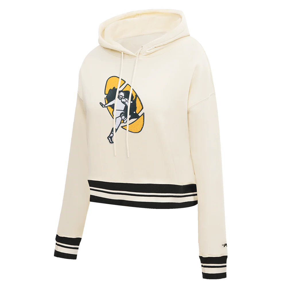 NFL GREEN BAY PACKERS RETRO CLASSIC WOMEN'S RIB CROPPED PO HOODIE
