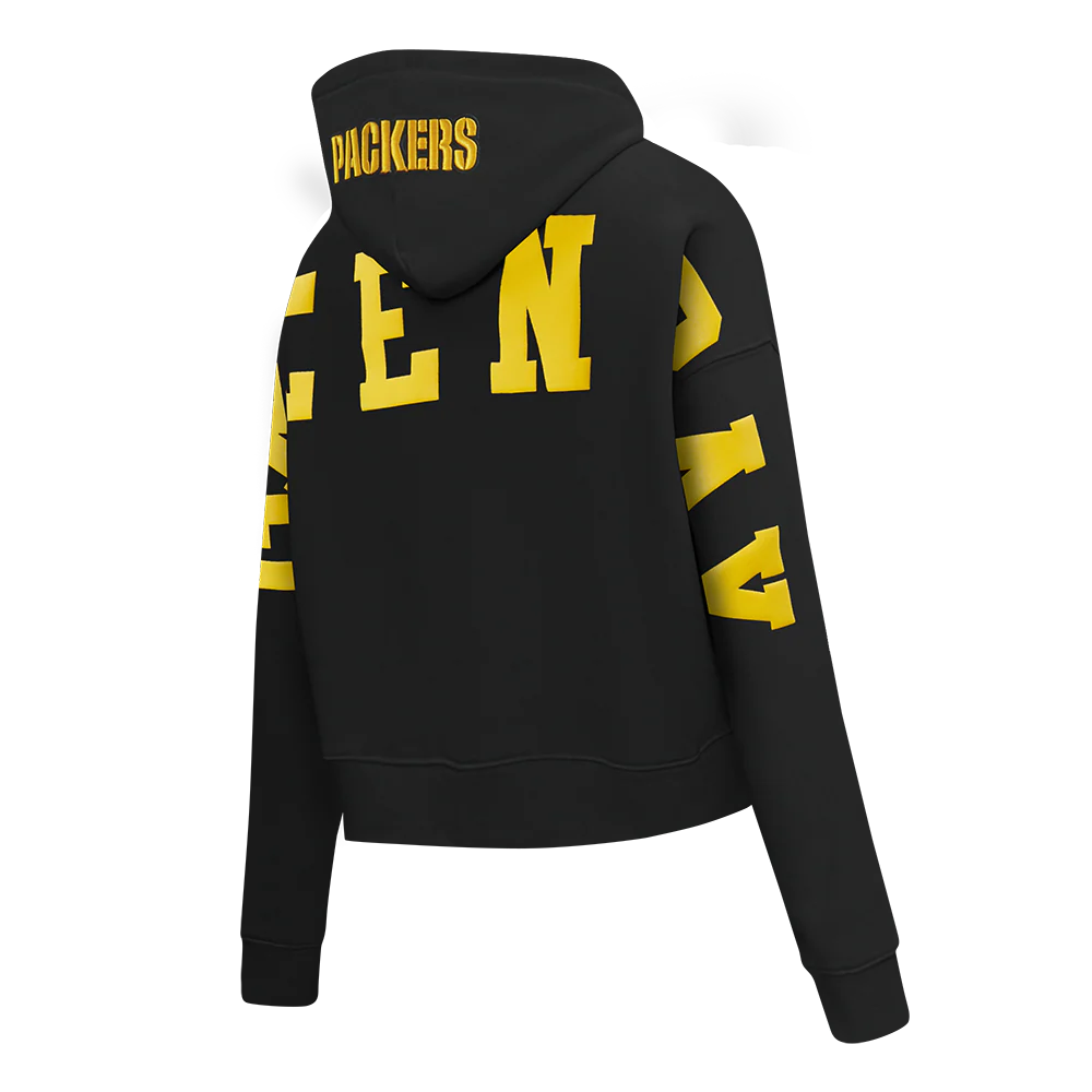 NFL GREEN BAY PACKERS WINGSPAN WOMEN'S FLC CROPPED PO HOODIE