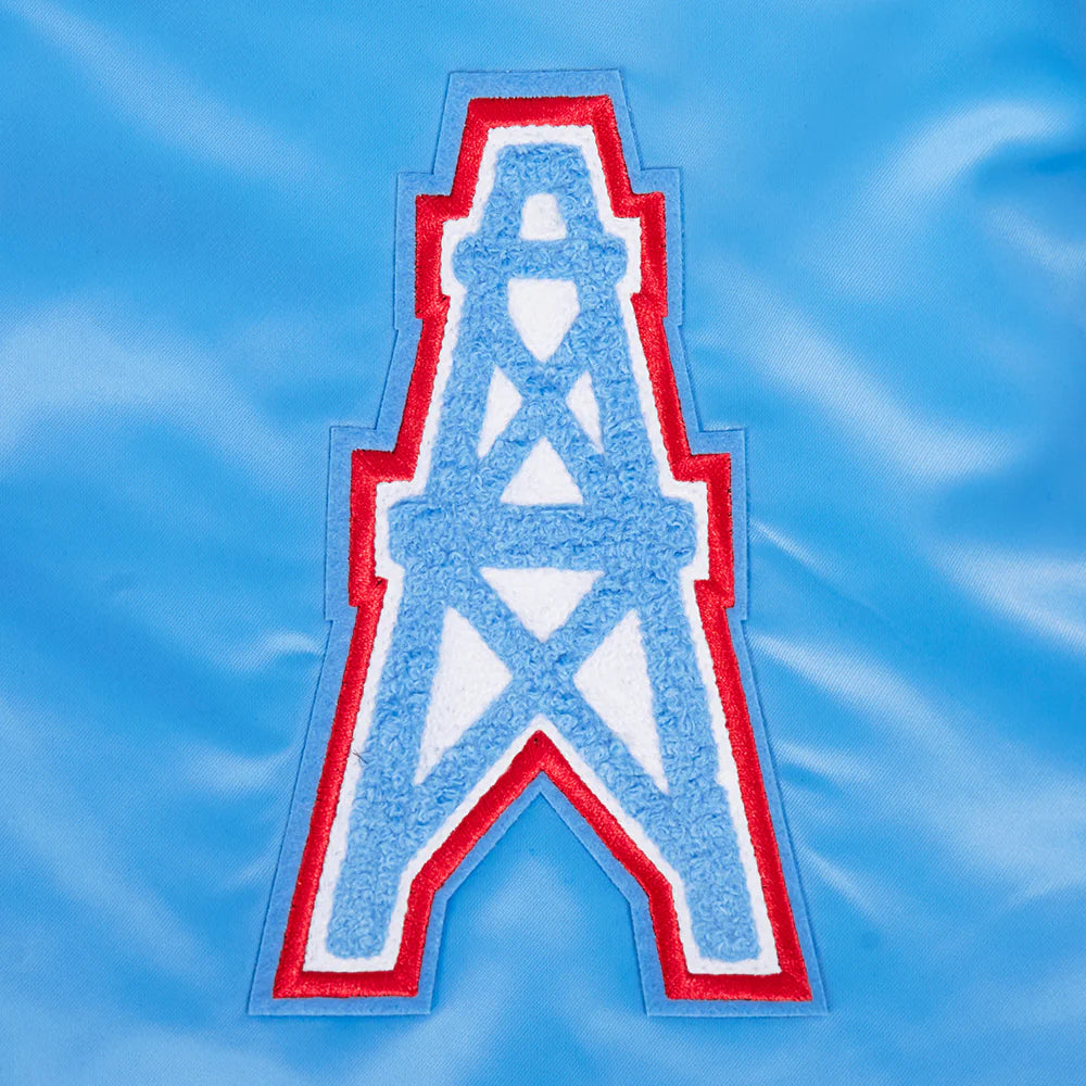NFL HOUSTON OILERS RETRO CLASSIC MEN'S RIB SATIN JACKET