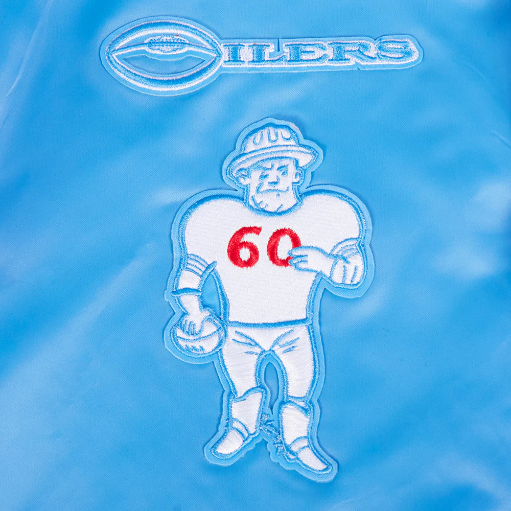 NFL HOUSTON OILERS RETRO CLASSIC MEN'S RIB SATIN JACKET