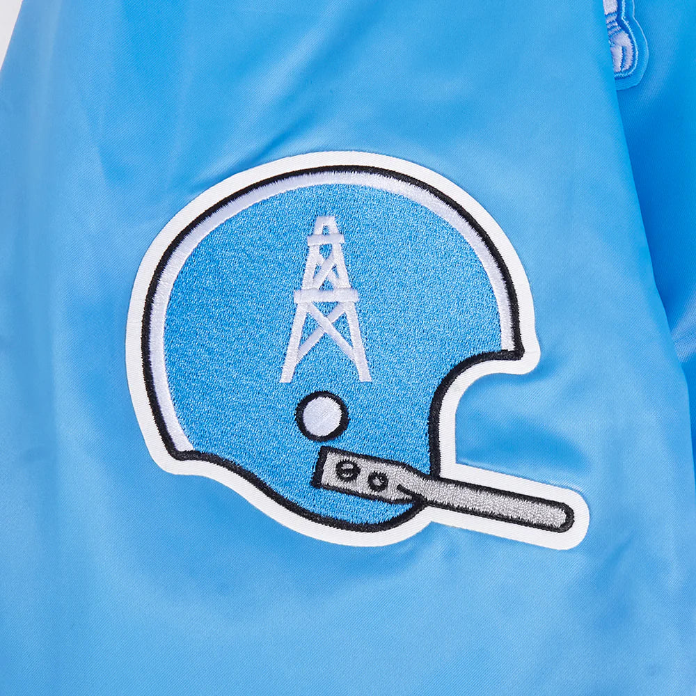 NFL HOUSTON OILERS RETRO CLASSIC MEN'S RIB SATIN JACKET