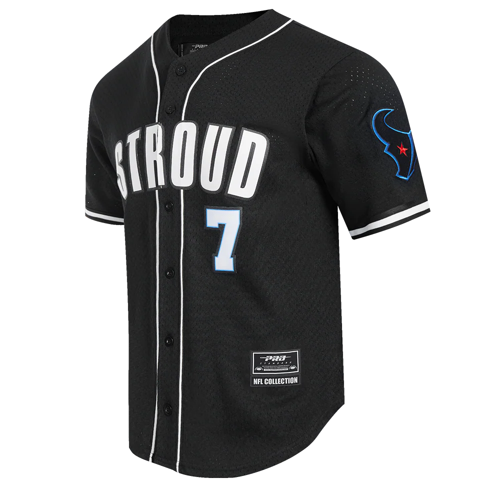 NFL HOUSTON TEXANS CJ STOUD #7 CLASSIC MEN'S MESH BUTTON DOWN SHIRT