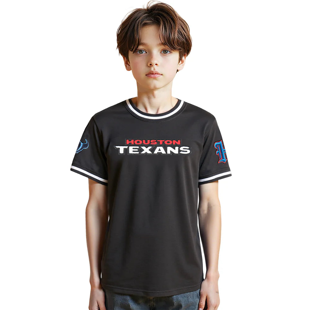NFL HOUSTON TEXANS CLASSIC LITTLE BOYS SHORT SLEEVE STRIPED RIB TEE
