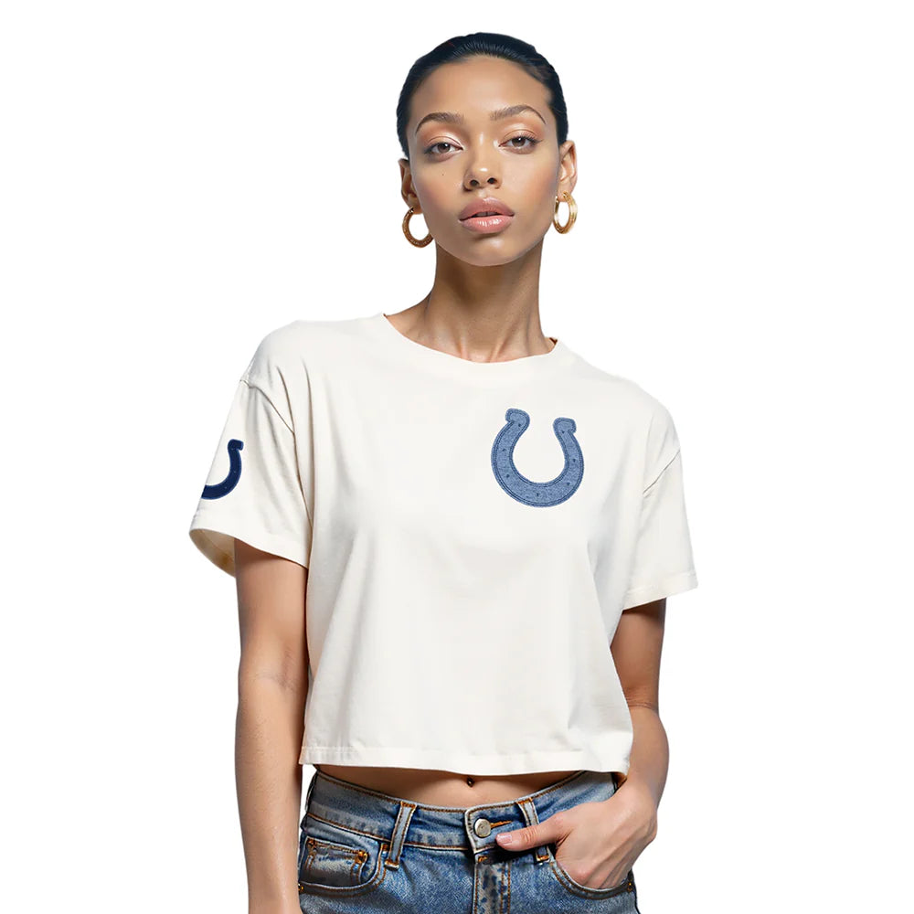 NFL INDIANAPOLIS COLTS VARSITY BLUES WOMEN'S SJ BOXY TEE