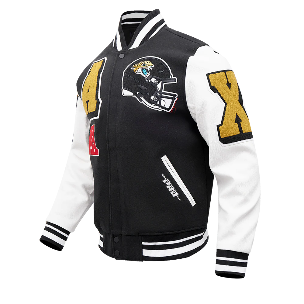 NFL JACKSONVILLE JAGUARS MASHUP MEN'S RIB WOOL VARSITY JACKET