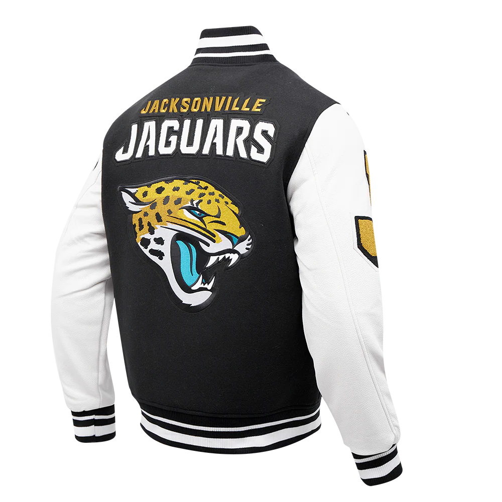 NFL JACKSONVILLE JAGUARS MASHUP MEN'S RIB WOOL VARSITY JACKET