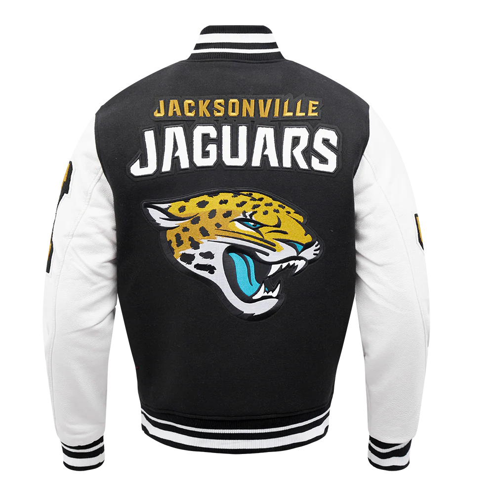 NFL JACKSONVILLE JAGUARS MASHUP MEN'S RIB WOOL VARSITY JACKET