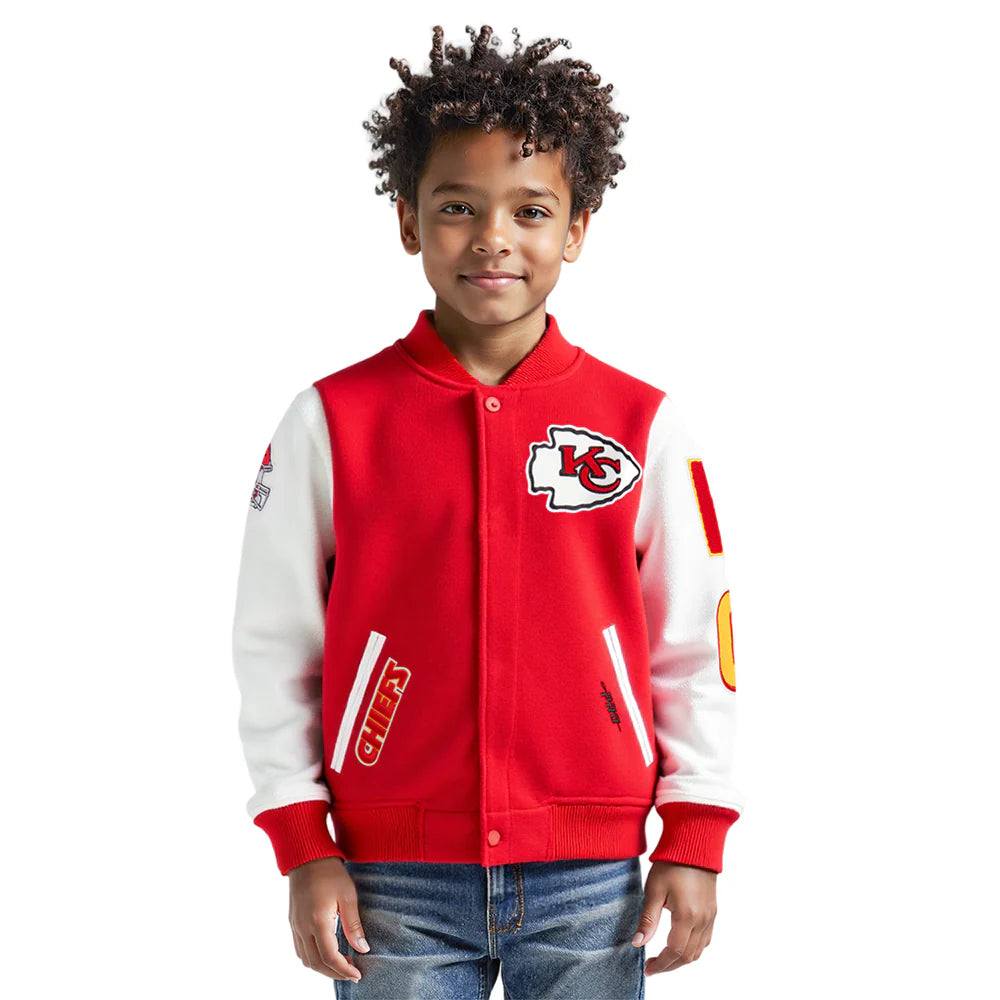 NFL KANSAS CITY CHIEFS CLASSIC BIG BOYS WOOL VARSITY JACKET