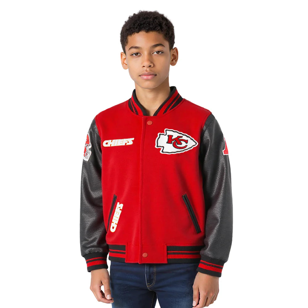 NFL KANSAS CITY CHIEFS RETRO CLASSIC BIG BOYS RIB WOOL VARSITY JACKET
