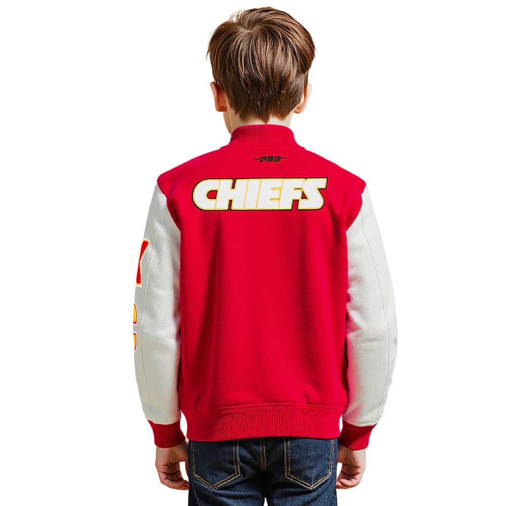 NFL KANSAS CITY CHIEFS CLASSIC LITTLE BOYS WOOL VARSITY JACKET