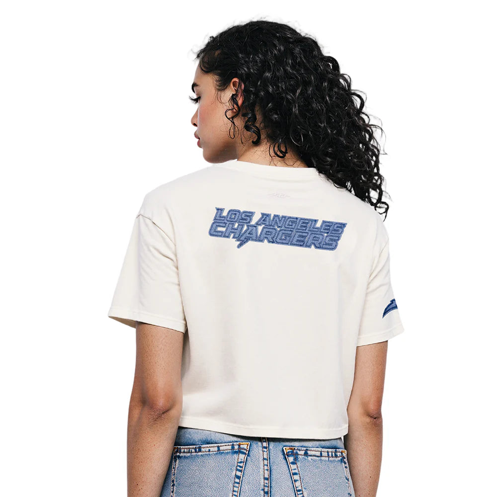 NFL LOS ANGELES CHARGERS VARSITY BLUES WOMEN'S SJ BOXY TEE