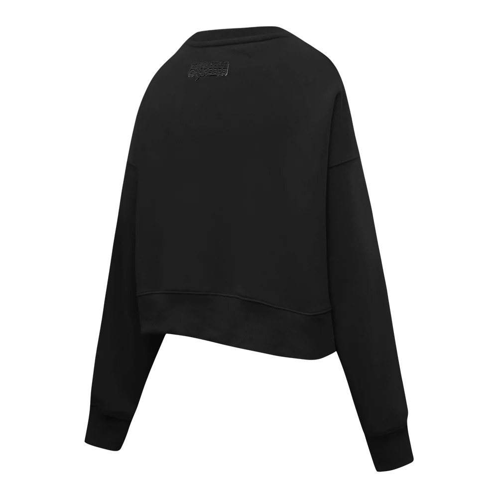 NFL LOS ANGELES CHARGERS TRIPLE BLACK WOMEN'S FLC CREWNECK