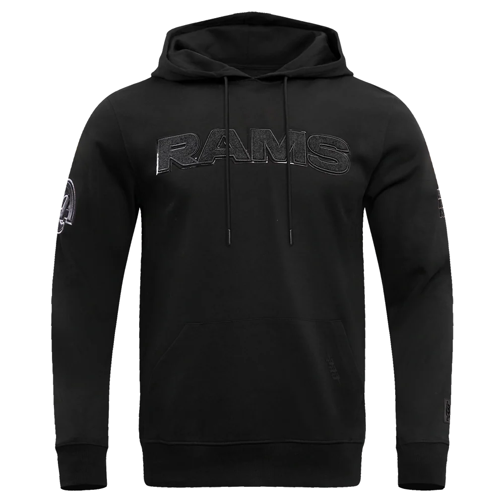 NFL LOS ANGELES RAMS TRIPLE BLACK MEN'S PULLOVER HOODIE