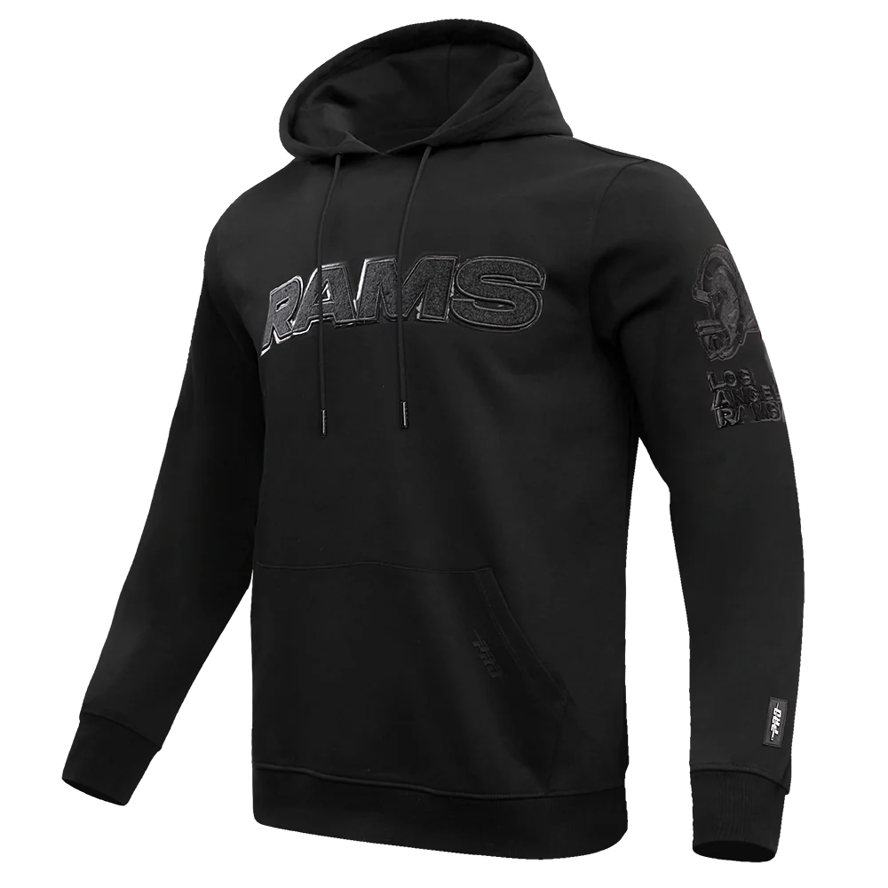 NFL LOS ANGELES RAMS TRIPLE BLACK MEN'S PULLOVER HOODIE