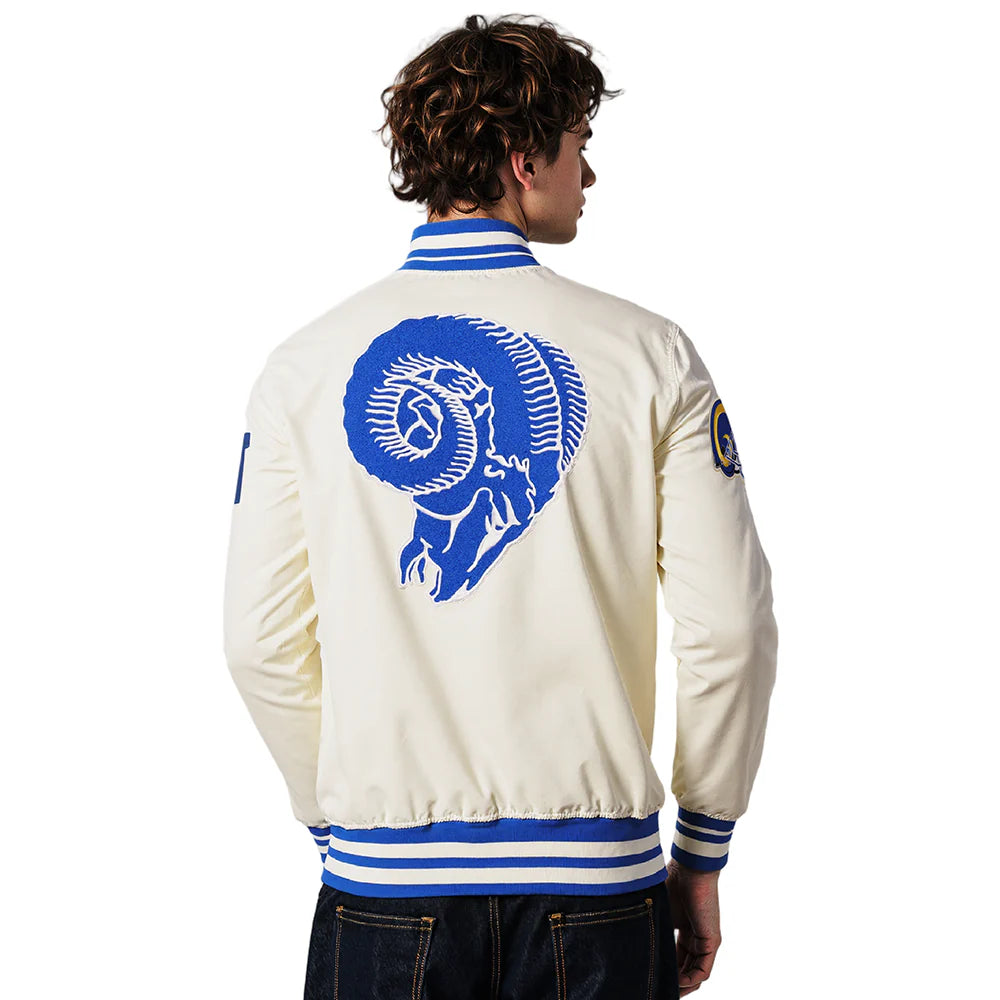NFL LOS ANGELES RAMS RETRO CLASSIC MEN'S RIB SATIN JACKET
