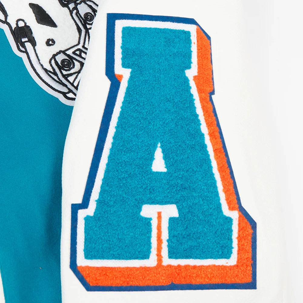 NFL MIAMI DOLPHINS MASHUP MEN'S RIB WOOL VARSITY JACKET