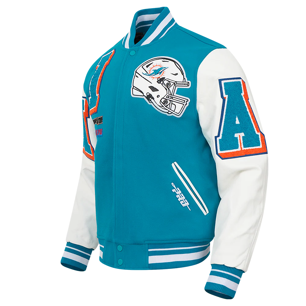 NFL MIAMI DOLPHINS MASHUP MEN'S RIB WOOL VARSITY JACKET