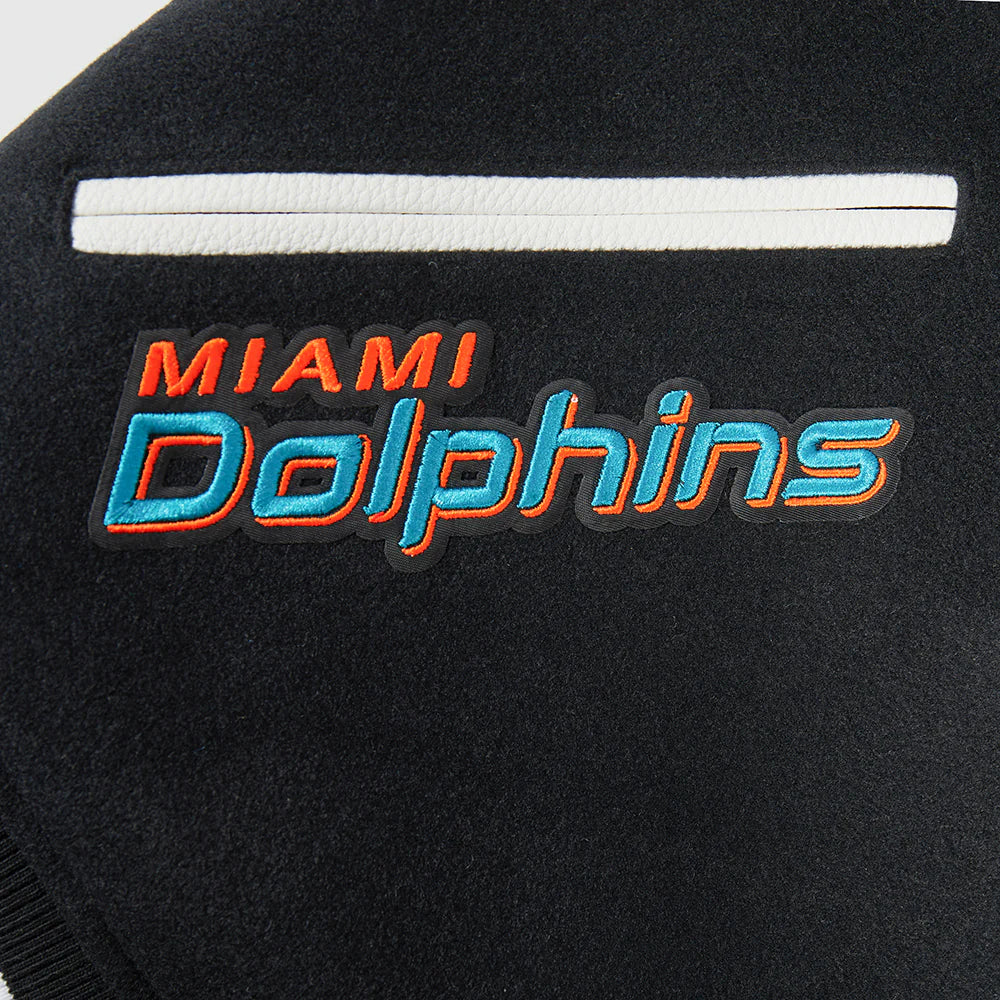 NFL MIAMI DOLPHINS TEAM PENNANTS MEN'S RIB WOOL VARSITY JACKET