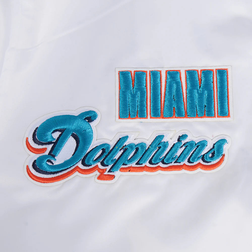 NFL MIAMI DOLPHINS RETRO CLASSIC MEN'S RIB SATIN JACKET