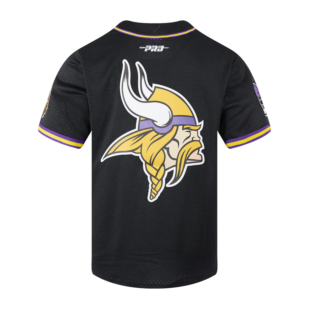 NFL MINNESOTA VIKINGS JUSTIN JEFFERSON #2 MESH BUTTON DOWN SHIRT