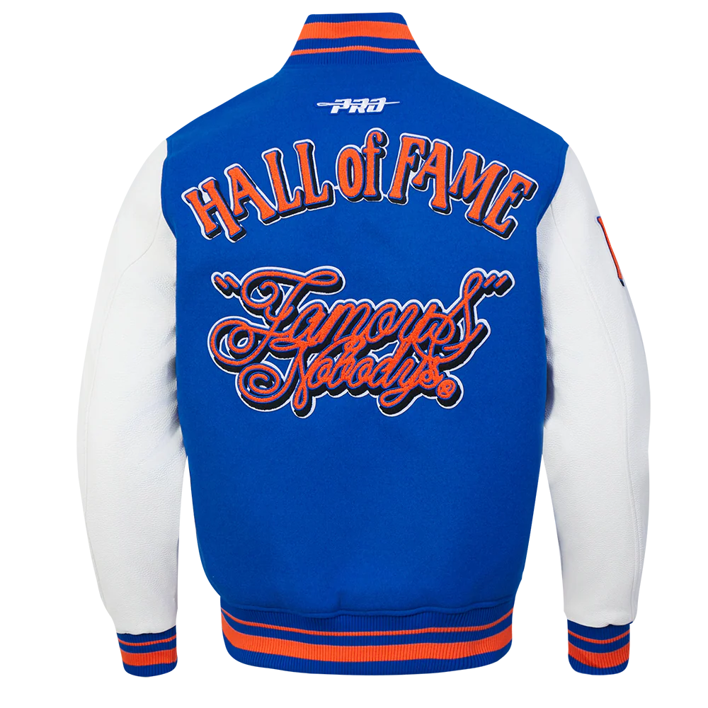 FAMOUS NOBODYS HALL OF FAME MEN'S RIB WOOL VARSITY JACKET