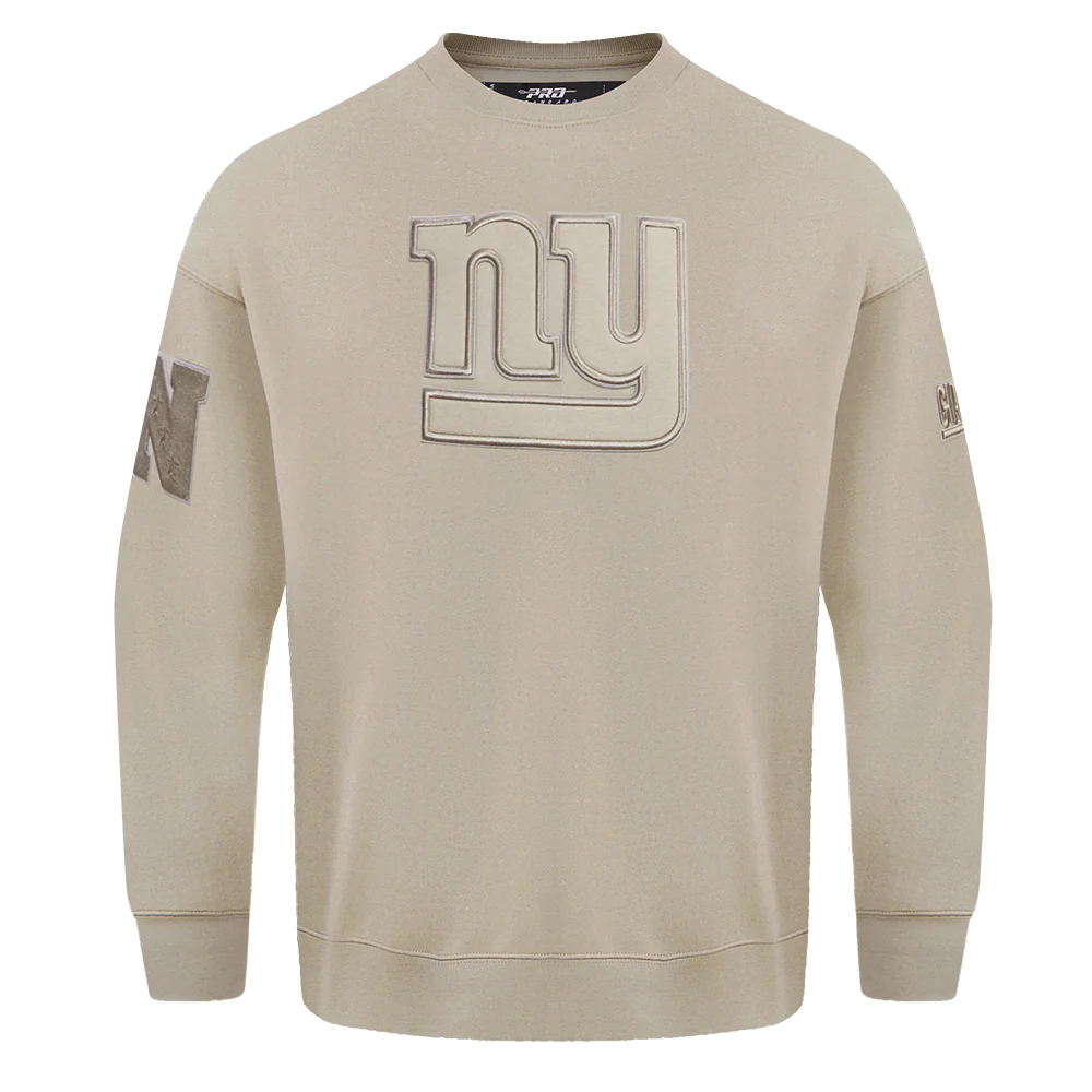 NFL NEW YORK GIANTS NEUTRAL DROP SHOULDER FLEECE CREWNECK