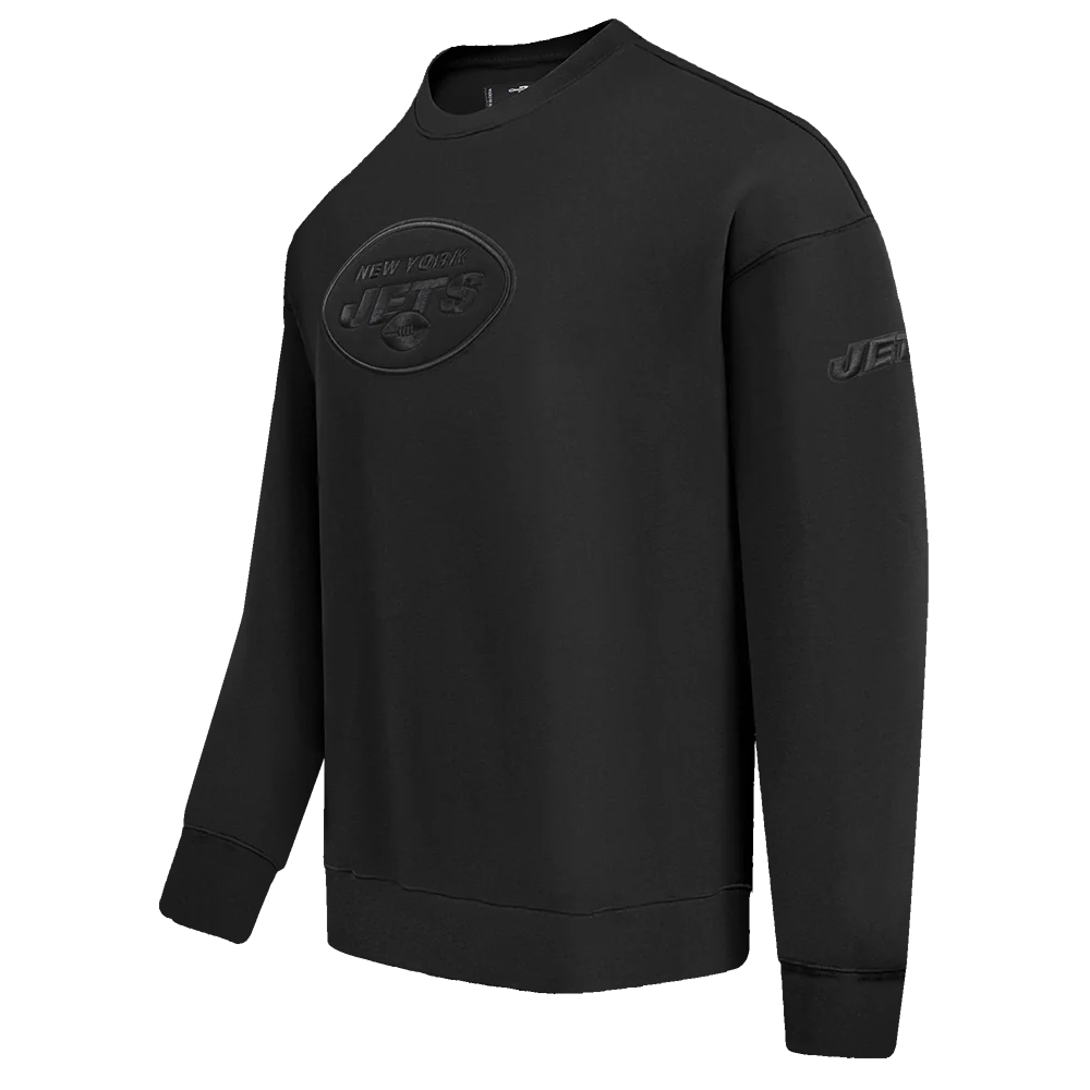 NFL NEW YORK JETS NEUTRAL DROP SHOULDER FLEECE CREWNECK