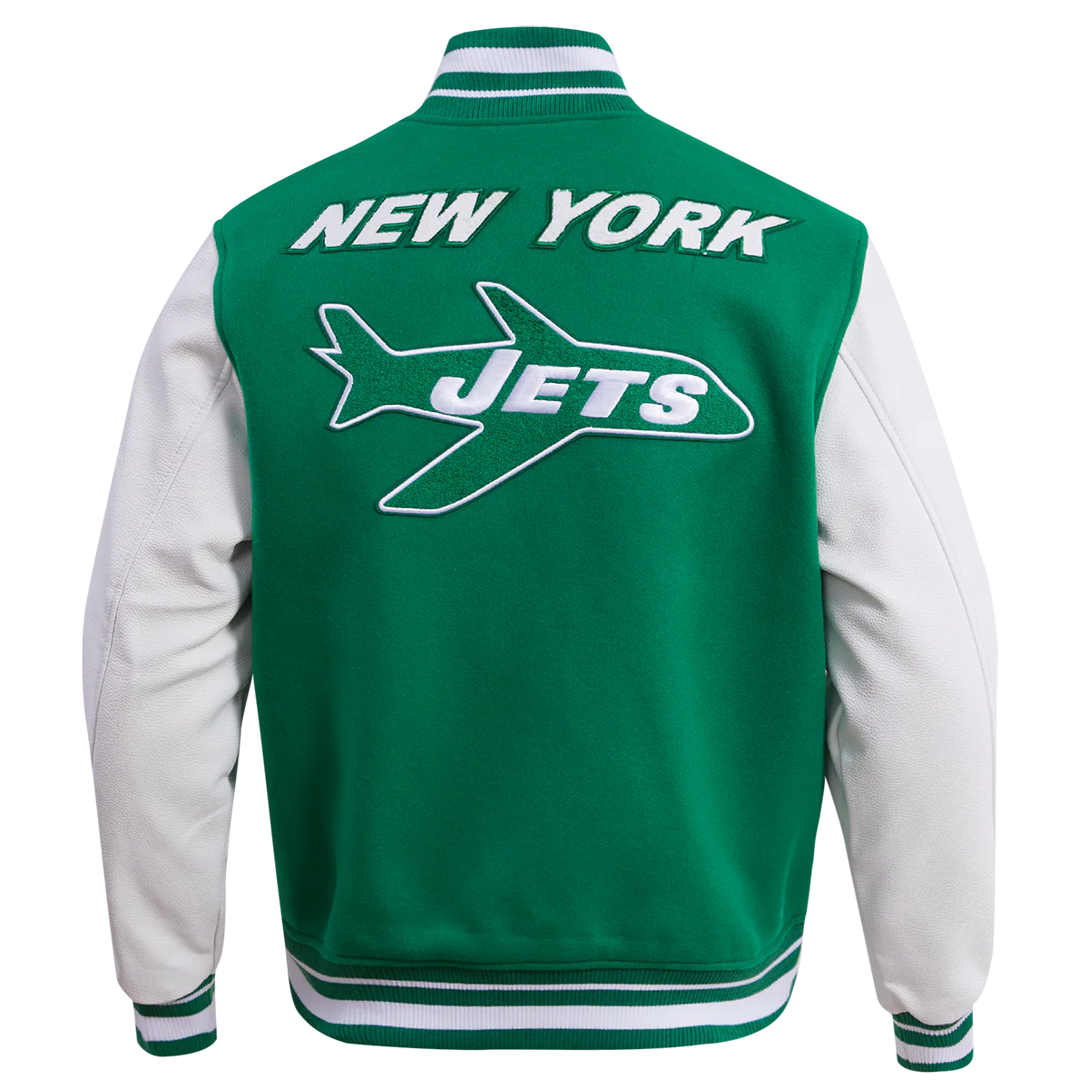 NFL NEW YORK JETS RETRO CLASSIC MEN'S RIB WOOL VARSITY JACKET
