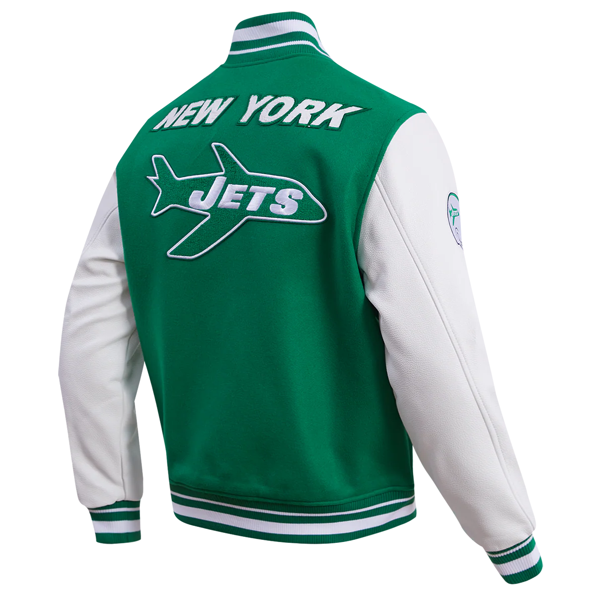 NFL NEW YORK JETS RETRO CLASSIC MEN'S RIB WOOL VARSITY JACKET