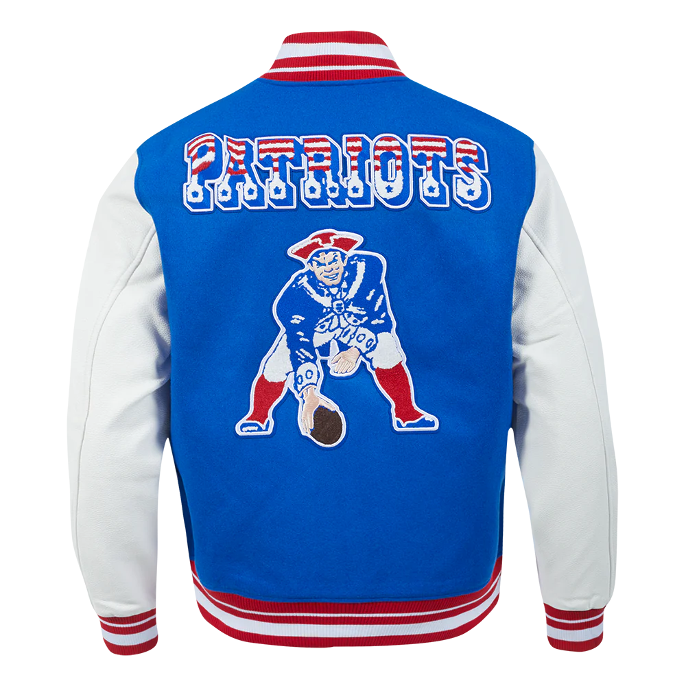 NFL NEW ENGLAND PATRIOTS RETRO CLASSIC MEN'S RIB WOOL VARSITY JACKET